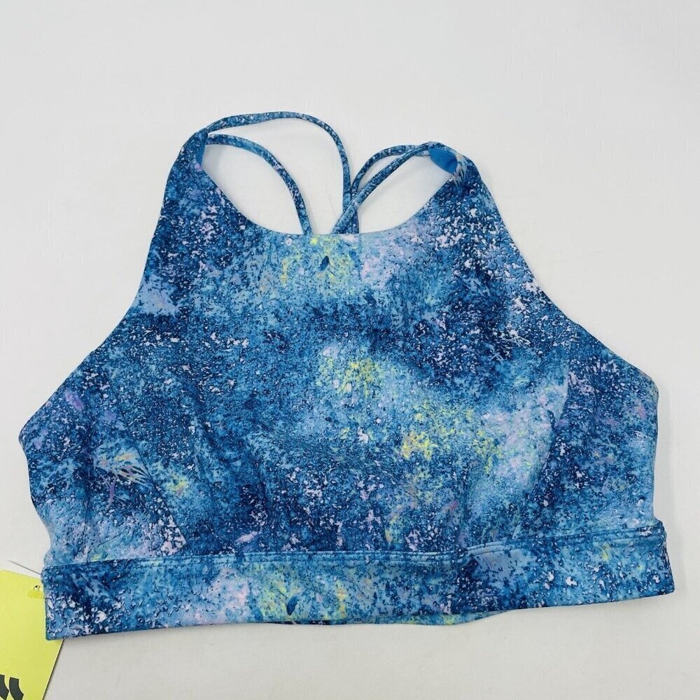 All In Motion‎ Youth Girls XL 14-16 Splatter Print High Neck Strappy Bra 1811